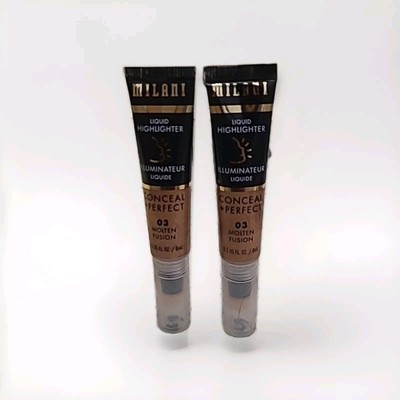 2 PK Milani Conceal & Perfect Liquid Highlighter 0.2 Oz Each # 03 Molten 