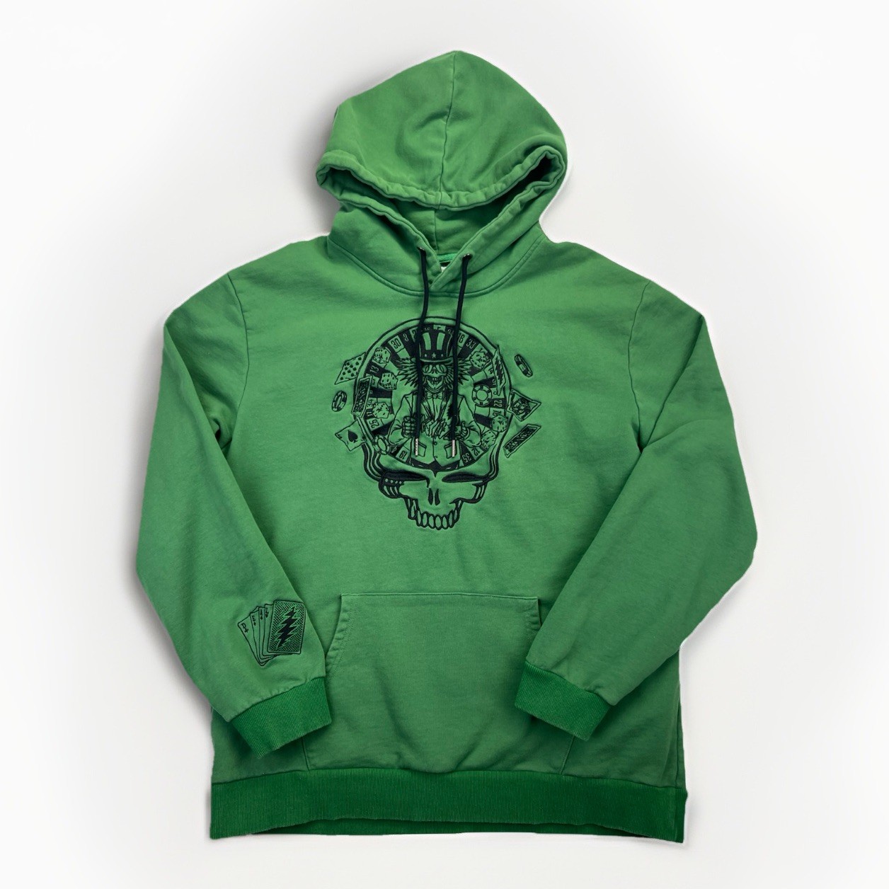 Grateful Dead Mountain Song Collective Hoodie  Skull Gambler Lyrics Embroidered