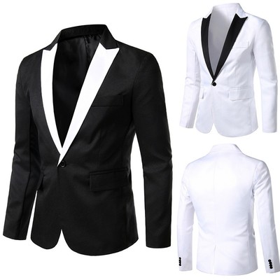 Stilvoller lässiger Herren Blazer Slim Fit Anzug Jacke Mantel Kleid Business Tops
