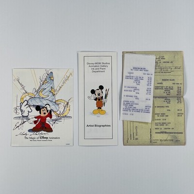 Vintage Magic of Disney Animation  Hats Off  Signed Postcard Sorcerer Mickey MGM