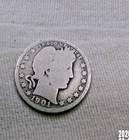 1901 P SILVER BARBER QUARTER
