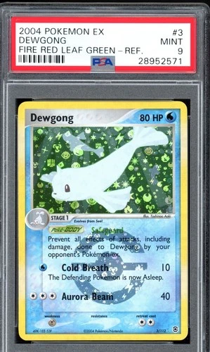 2004 Pokemon EX Fire Red Leaf Green 3 Dewgong Reverse Holo PSA 9 Mint