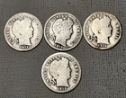 4 Barber Dimes 90% Silver  3 1912-D, One 1912-P.  See Pictures