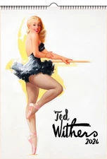 2026 Wall Calendar (12 pgs) Pinup Girls Lingerie Vintage Art by Ted Withers