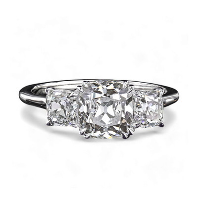 Diamant 18 Karat Gold Ring für Frauen Lab Grown Kissen 2,7 Karat IGI-zertifiz...