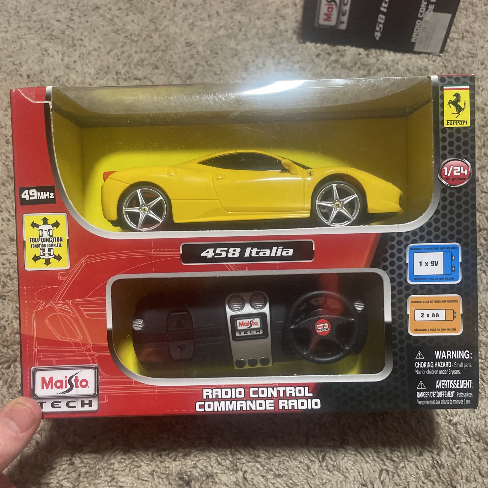 458 Italia 49mhz Yellow New 1:24