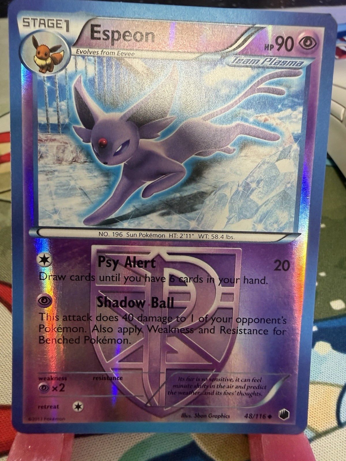 Espeon Reverse Holo Plasma Freeze 48/116 B&W Uncommon Pokemon TCG Card LP