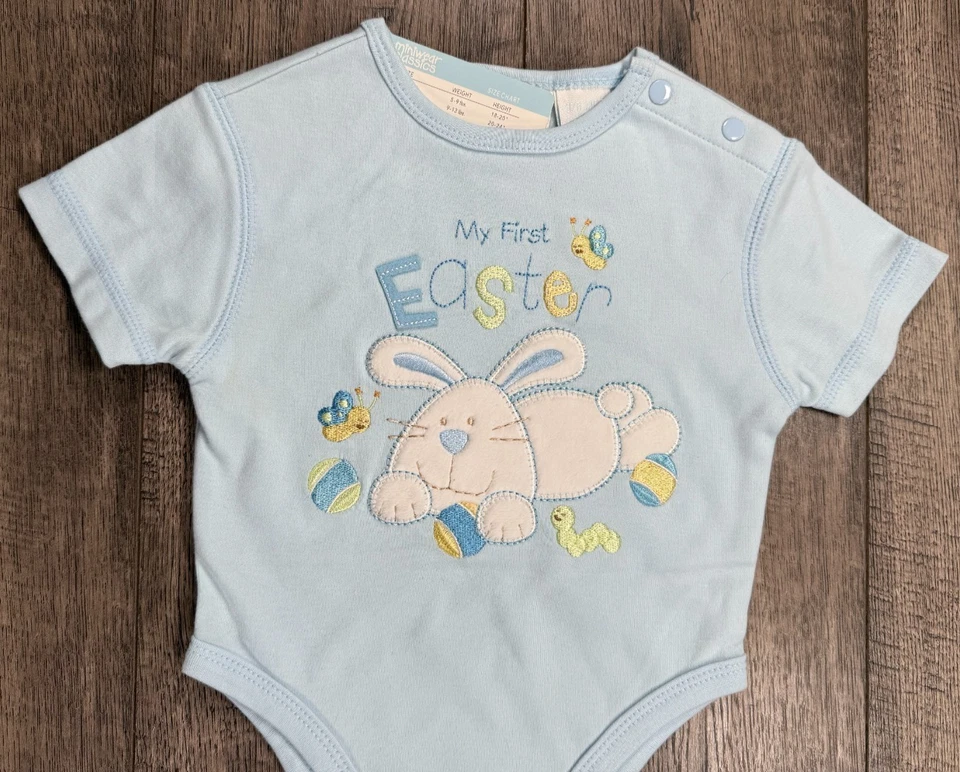 Baby Boy Clothes New Vintage Miniwear 3-6 Month First Easter Bodysuit Outfit - Image 2 of 4