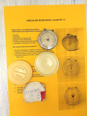 KL-1 circular slide rule USSR Soviet complete set box English manual calculator