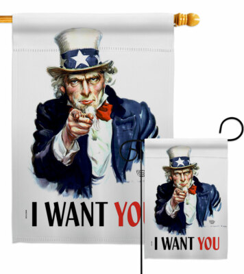 I Want You Garden Flag Service Armed Forces Decorative Gift Yard House Banner