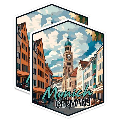 Munich Germany Magnet 4 inch 2 Pack Vinyl for Souvenir Gift Refrigerator Frid...