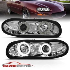 Fit 98-02 Chevy Camaro Chrome Projector Led Headlights Left Right