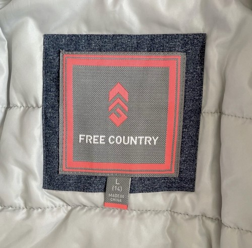 Free Country Girls Pink/Gray Water Resistant Puffer Jacket NWT Size 14 - 第 8/12 張圖片