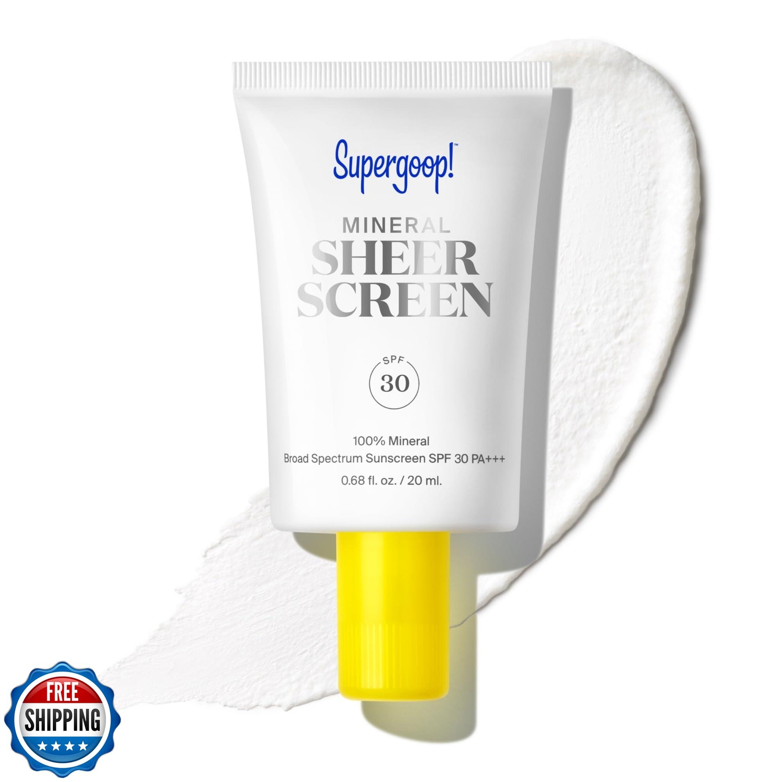 Supergoop Mineral Sheerscreen SPF 30 PA+++ Broad Spectrum 100% Mineral Sunscreen 0.68 fl oz