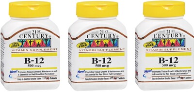 21st Century B12 500mcg Tablets 110ct (3 Pack)