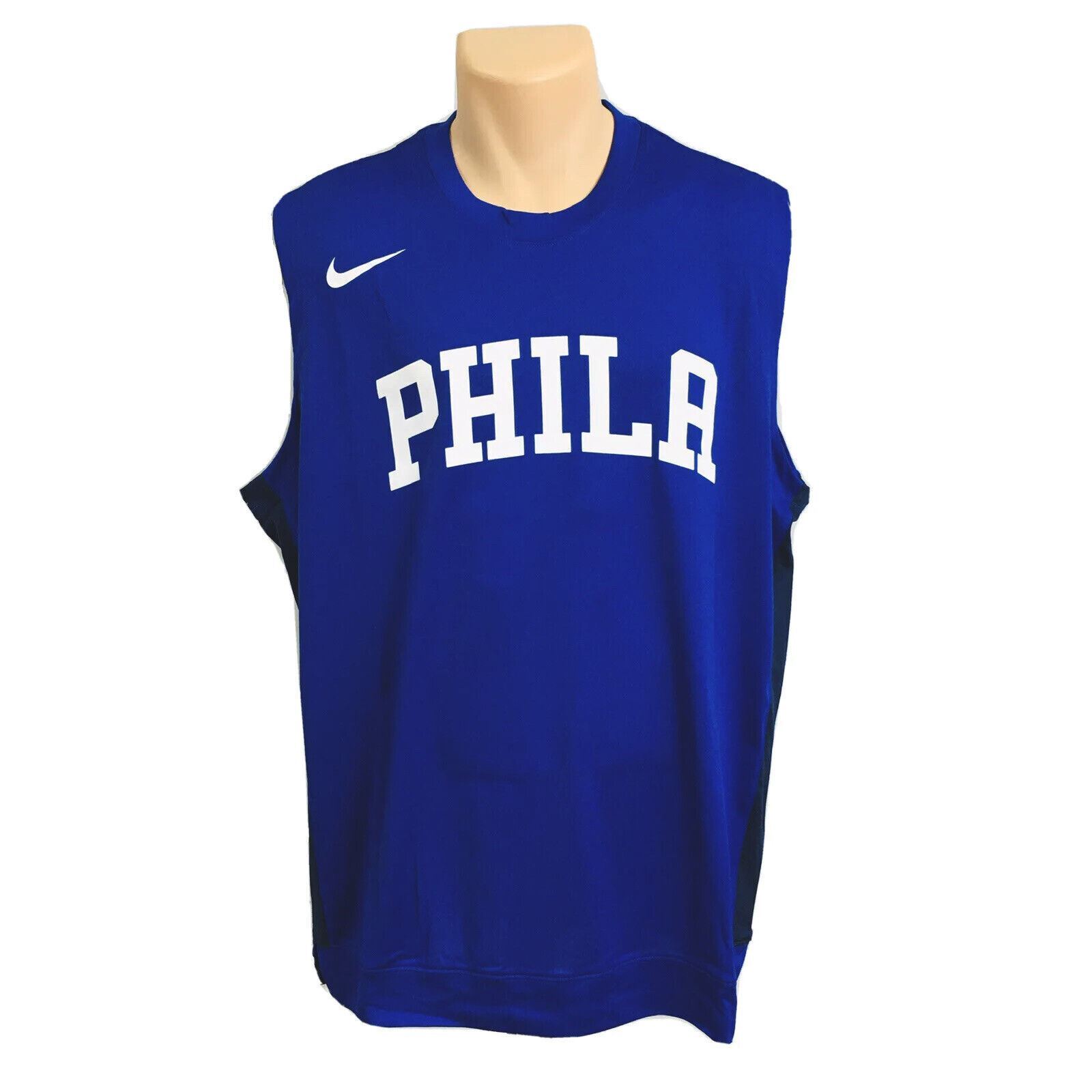 Nike NBA Philadelphia 76ers Tank Мужской баскетбольный топ большого размера L синего цвета #974