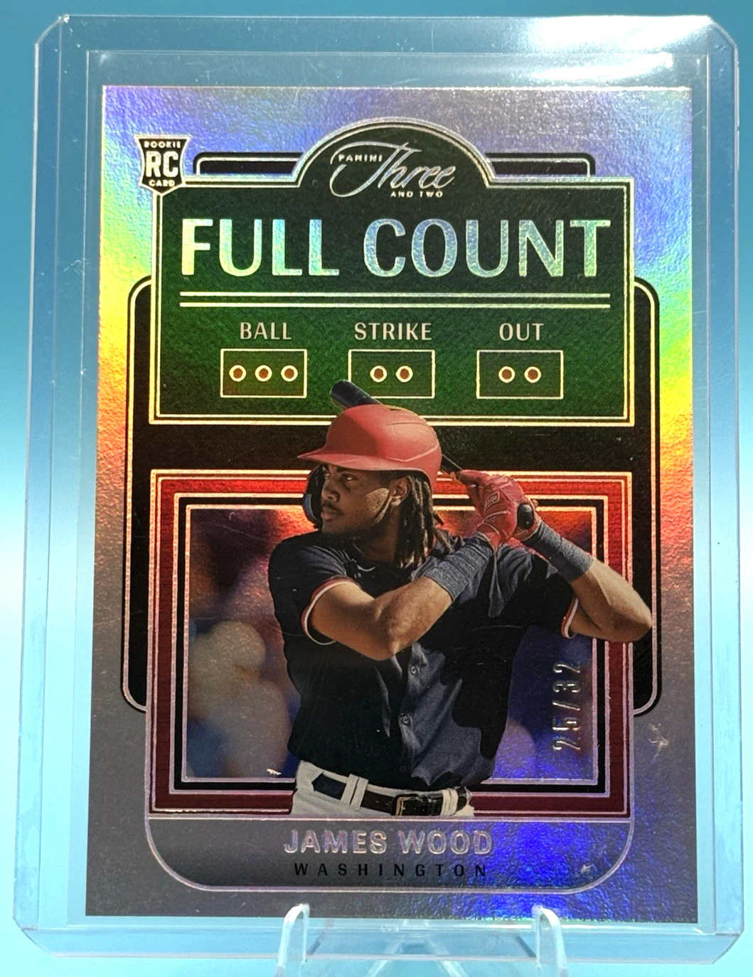 2024 Panini Three and Two JAMES WOOD Rookie Full Count 25/32 RC Nationals