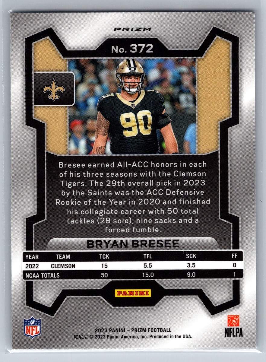 2023 Panini Prizm #372 Bryan Bresee PRIZM SILVER ROOKIE #/249 | eBay