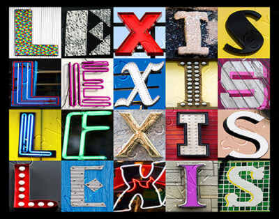 LEXIS Name Poster featuring photos of actual sign letters
