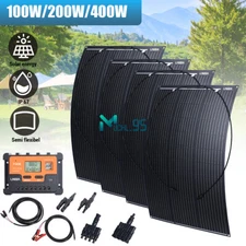 400W 12V Portable Flexible Solar Panel Mono Power Battery Charge Camping Home RV