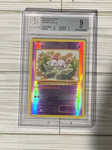Pokemon BGS 9 MINT Mew 53/108 XY Evolutions Reverse Holofoil 2016 Foil ✨ not PSA