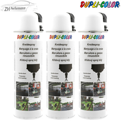 Dupli-Color Kreidespray 3x 500ml Weiß – Temporäre Markierung Für Sport, Garten, Events