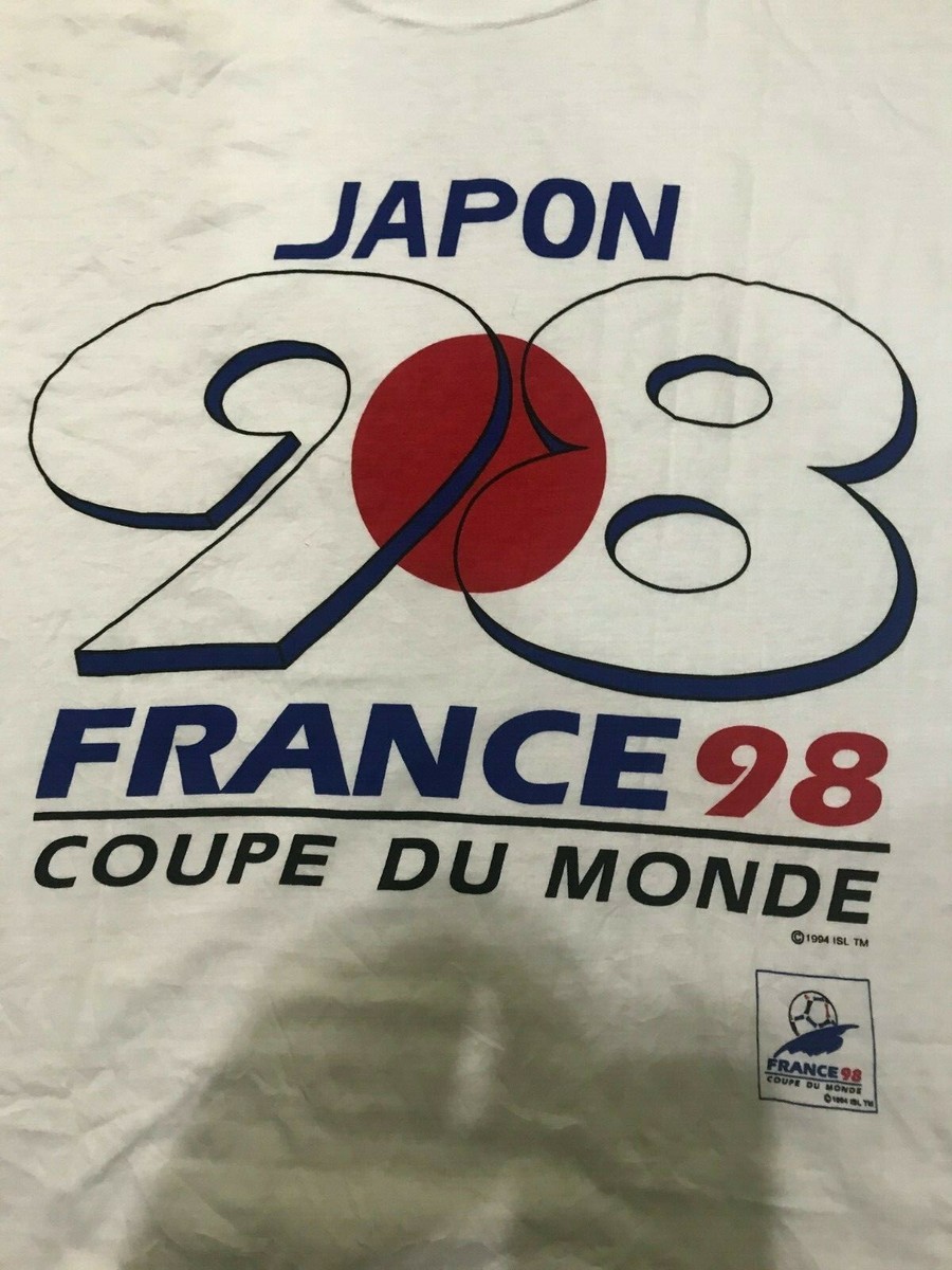 Vintage 90's JAPAN FRANCE WORLD CUP 1998 Tee Shirt Size Large | eBay