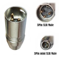 XLR 3 Pin Male to Mini XLR 3 Pin Male Adapter Microphone Audio Converter