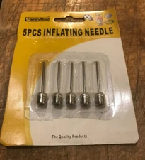 NOS Family Maid 5 Piece Inflating Needles Pins Air Pump Footballs Soccer Basket