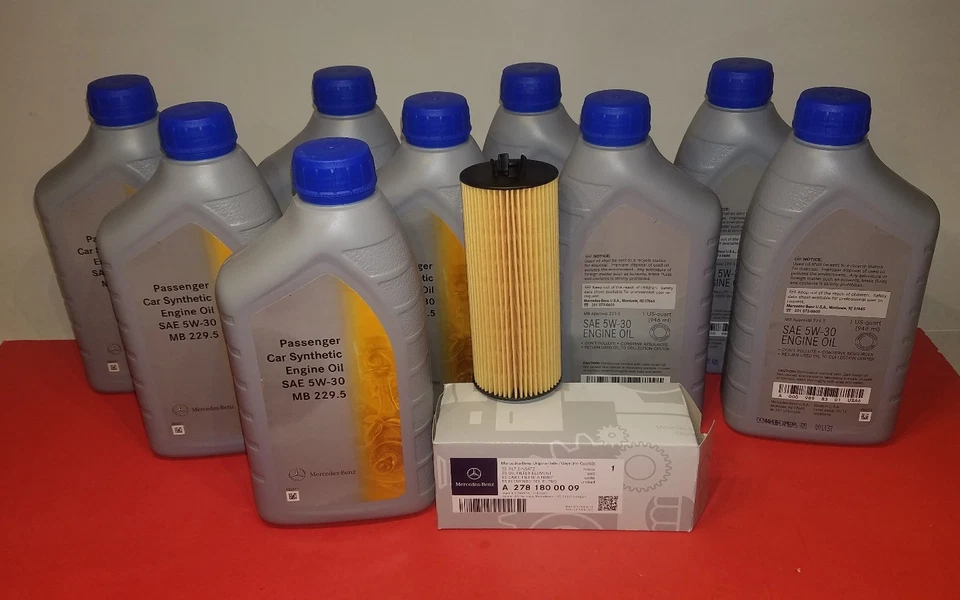 Filtro de aceite + kit de aceite de motor Mercedes Benz CL63 S63 E63 ML63 G63 GL450 G550 GENUINO Foto 2 de 4