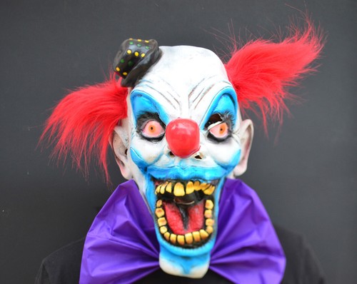 Scary Halloween Clown Mask Evil Easy Costume Realistic Latex with Hair - Picture 90 of 199