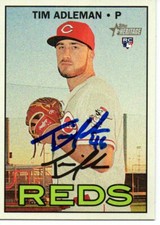 Tim Adleman Cincinnati Reds 2016 Topps Heritage High Number Signed Card