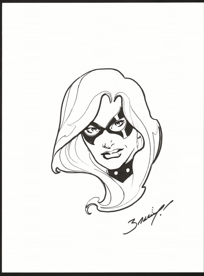 MARK BAGLEY SIGNED BLACK CAT ORIGINAL ART-9 X 12! FREE SHIPPING! Comic Art