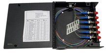 6 Fiber Wall Mount w/ 6 ST/UPC Simplex Adapters, Singlemode Pigtails  12f Chip
