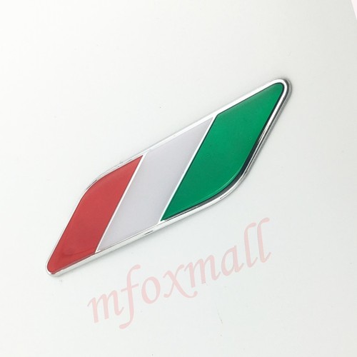 2X Chrome Car Accessory Fender Trim 3D Decal Sticker IT Italy Flag Emblem Badge - Picture 5 of 7