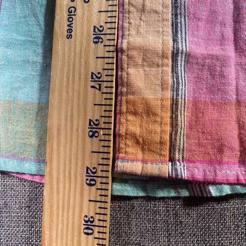 GAP Linen Blend Madras Plaid Short Sleeve Button Shirt Men Small Colorful Lagoon - Picture 5 of 7
