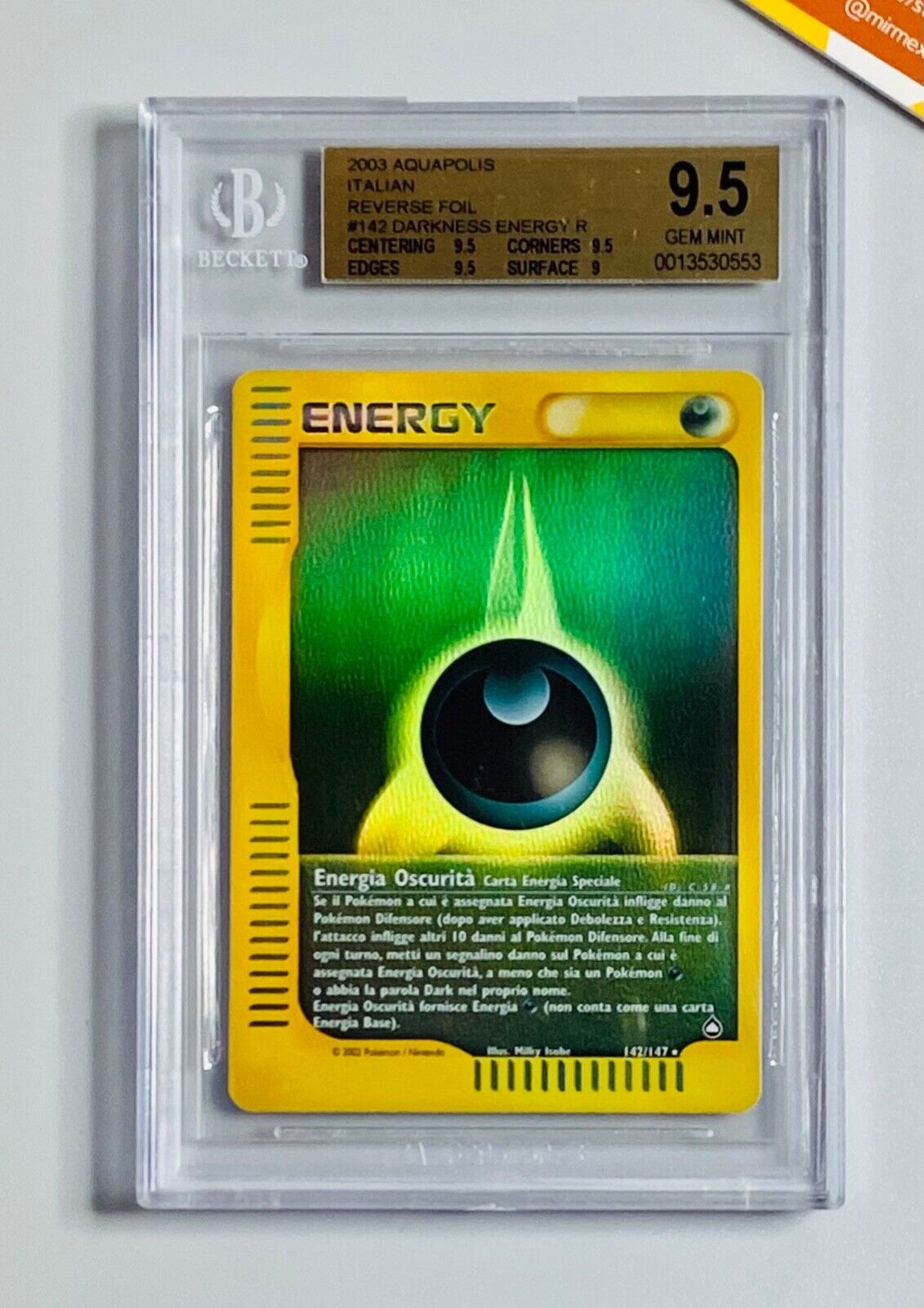 Pokemon BGS 9.5 (I T A L I A N) Darkness Energy Rev Foil Aqu...