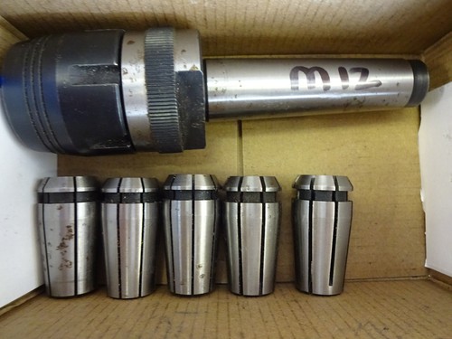 3MT collet chuck + 5 collets 6,8,10,12,14mm x 12mm draw bar - Picture 5 of 6