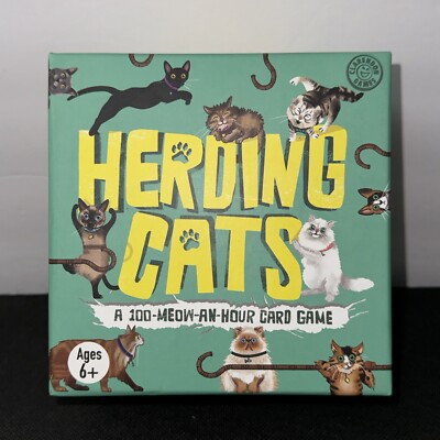 Herding Cats: A 100 Meow An Hour Card Game - New Open Box - Complete
