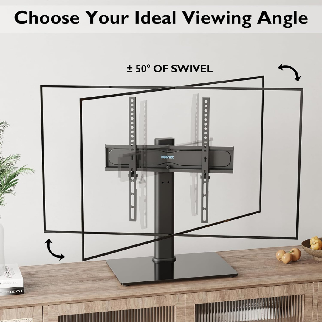 BONTEC Universal Swivel Table Top TV Stand for 2655 LED OLED LCD