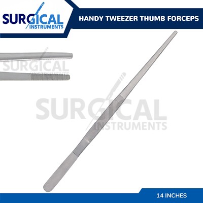 Handy 14'' Extra-Long Tweezers Instruments Thumb Forceps Stainless German Grade