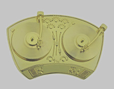 Turntables VINTAGE Belt Buckle DJ Music Gold Metal Rock Rebel Spinning Turntable