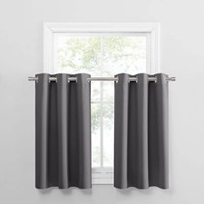 Grey Blackout Kitchen Curtains 36 inch Length W42 x L36 in, Grey, Set of 2 , ...