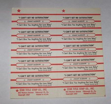 Jimmy McGriff Full Sheet of 10 Jukebox Title Strips I Can't Get No Satisfaction