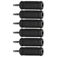 6x 1/8'' 3.5mm Stereo Male Plug to 1/4" 6.3mm Stereo Female Jack Converter