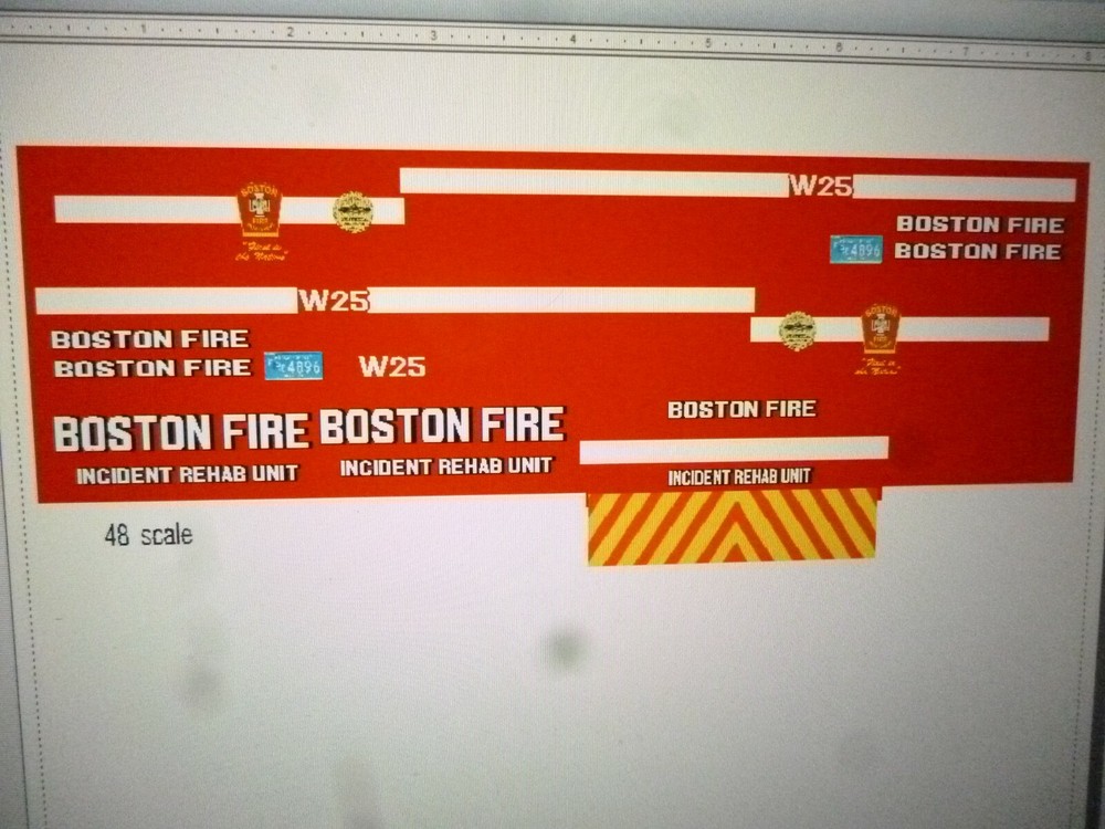 Boston Mass   Fire Department Ambulance Decals 1:48 Custom