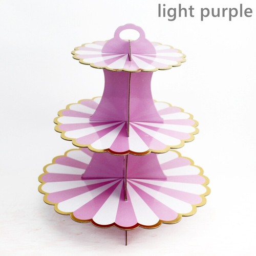 1 Set 3-Layer Round Cardboard Cupcake Desserts Stands Display Banquet Party Prom - Picture 6 of 14