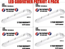 LED Utility Shop Light 4' Ft 66 Watts Instant-On 8,070 Lumens Garage 4 PACK NEW!