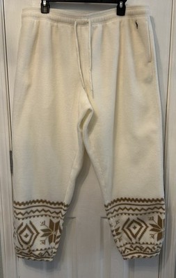 Polo Ralph Lauren Snowflake-Motif Fleece Sweatpant Size L NWT Authenicated