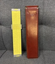 VTG Pickett Metal Slide Rule Model N4-ES W/Original Leather Case
